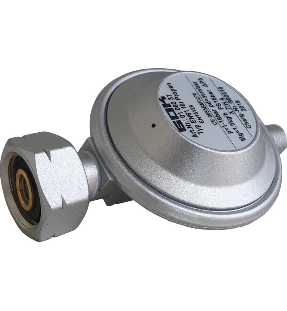OUTWELL - Régulateur de gaz Typ EN61, Sortie droite, 1.5 kg/h, 30 mbars