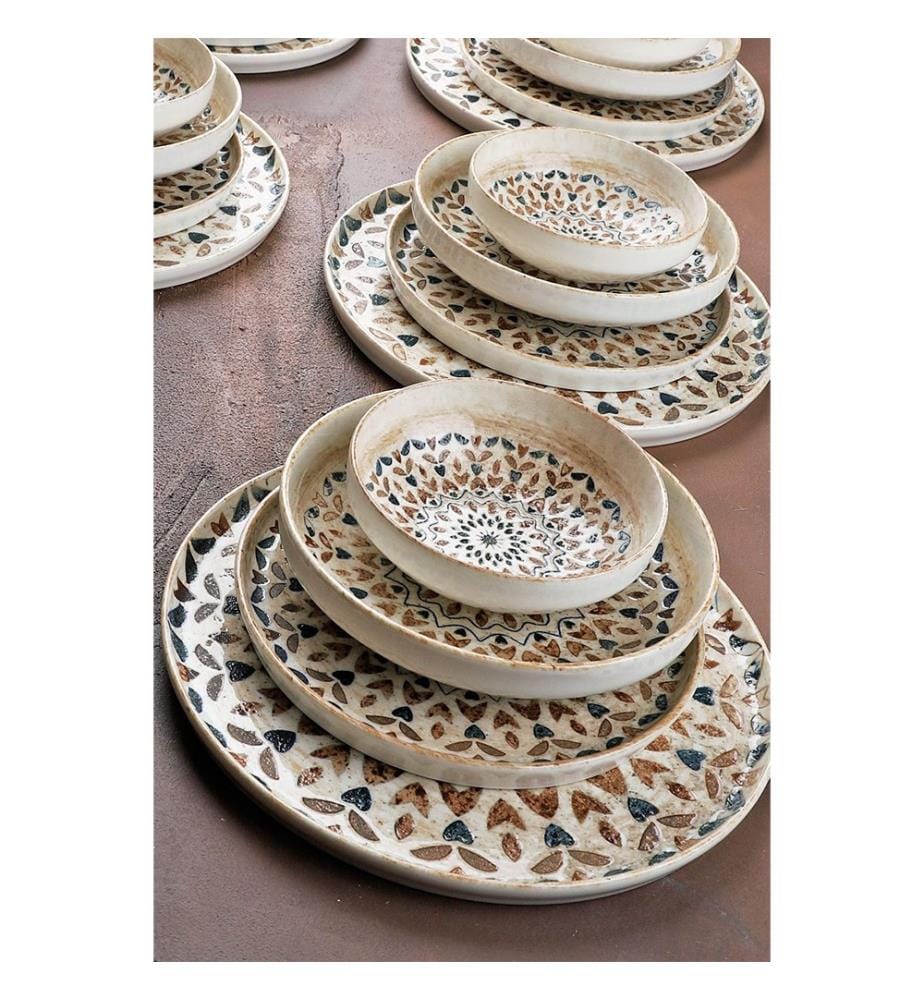 Service de Table 24 Pièces en Porcelaine - Multicolore