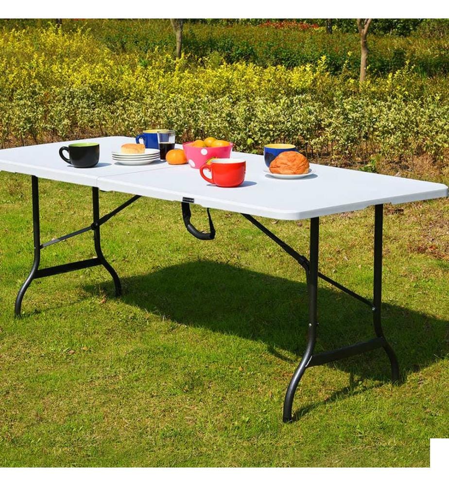 Table de camping / table de buffet 182 cm - pour 8 personnes - pliable