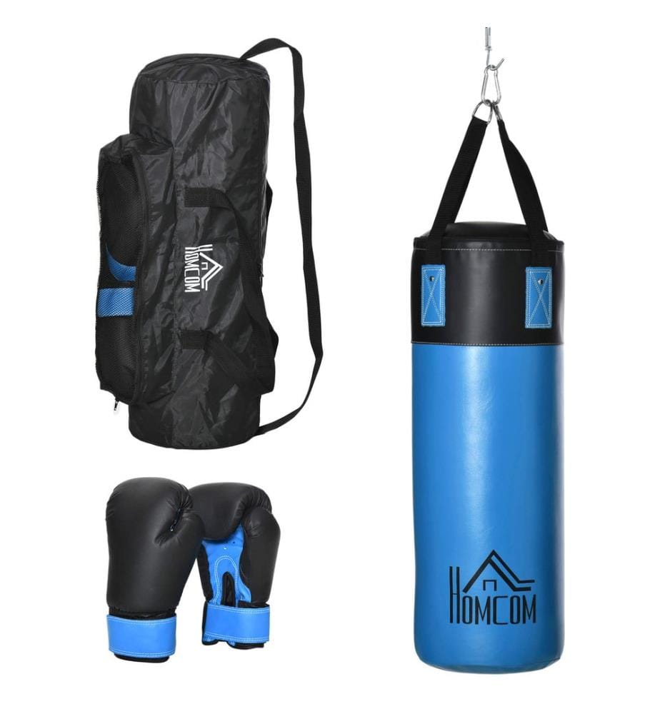 Kit sac de frappe avec gants de boxe, rempli de 11 kg, Ø 25 x 72 cm