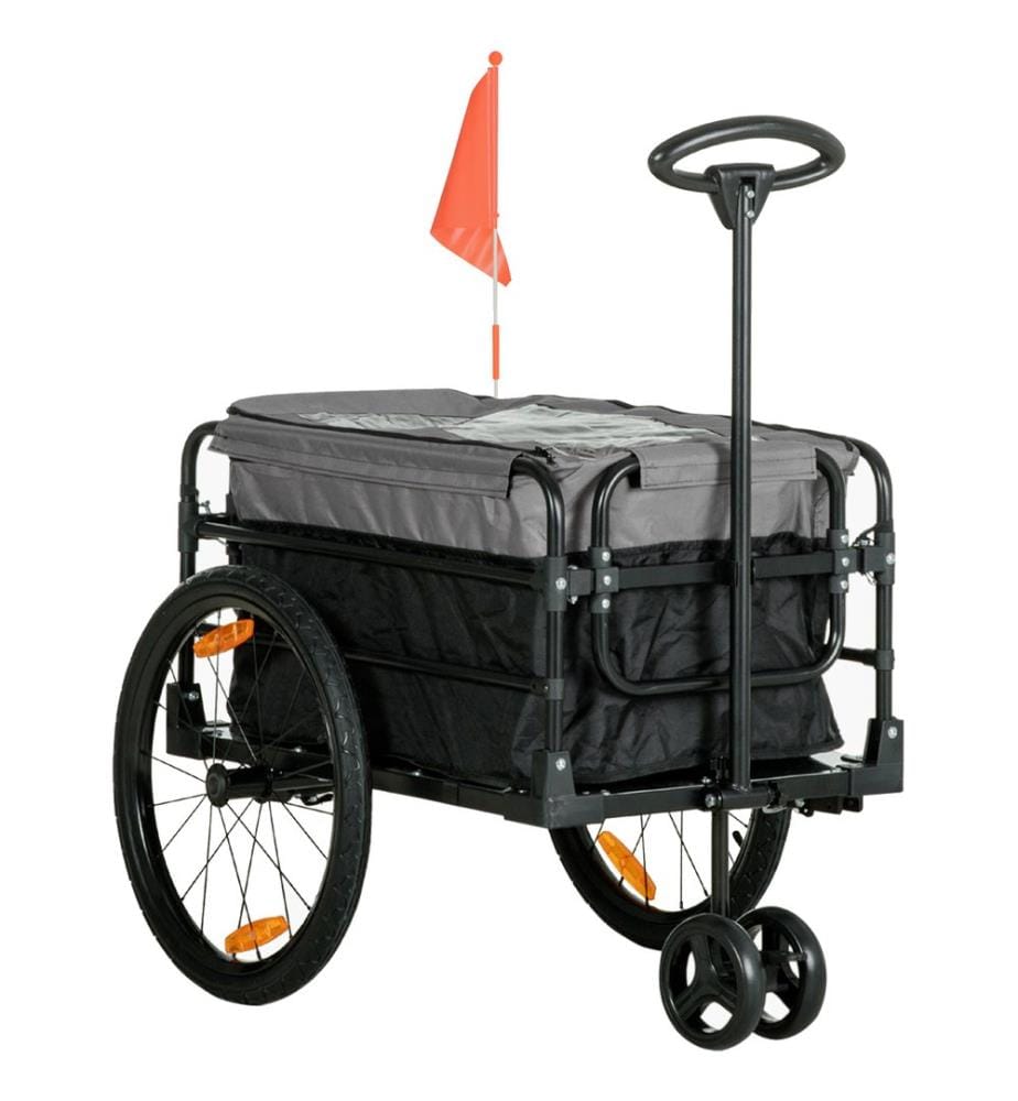 Remorque de vélo et chariot à main 2-en-1 130 x 64 x 64 Remorque de vélo