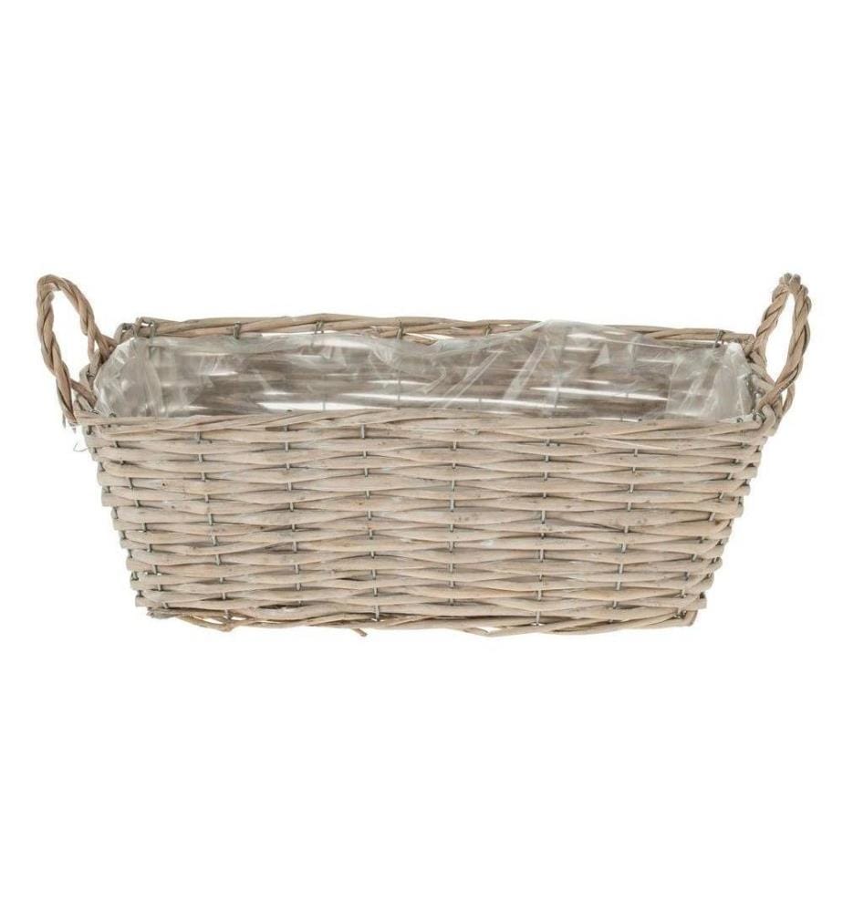 OPIFLOR - Panier en osier Jens, 40 cm Blanc