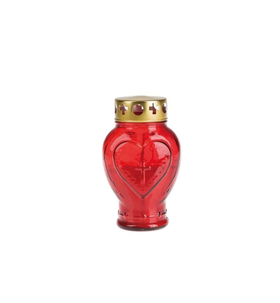 OPIFLOR - Lanterne funéraire Charles Hauteur 18.5 cm, en rouge