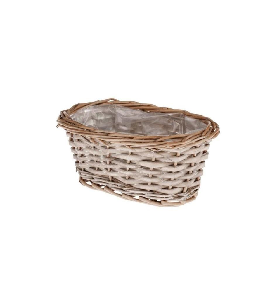 OPIFLOR - Panier en osier Elba, 25 cm Gris