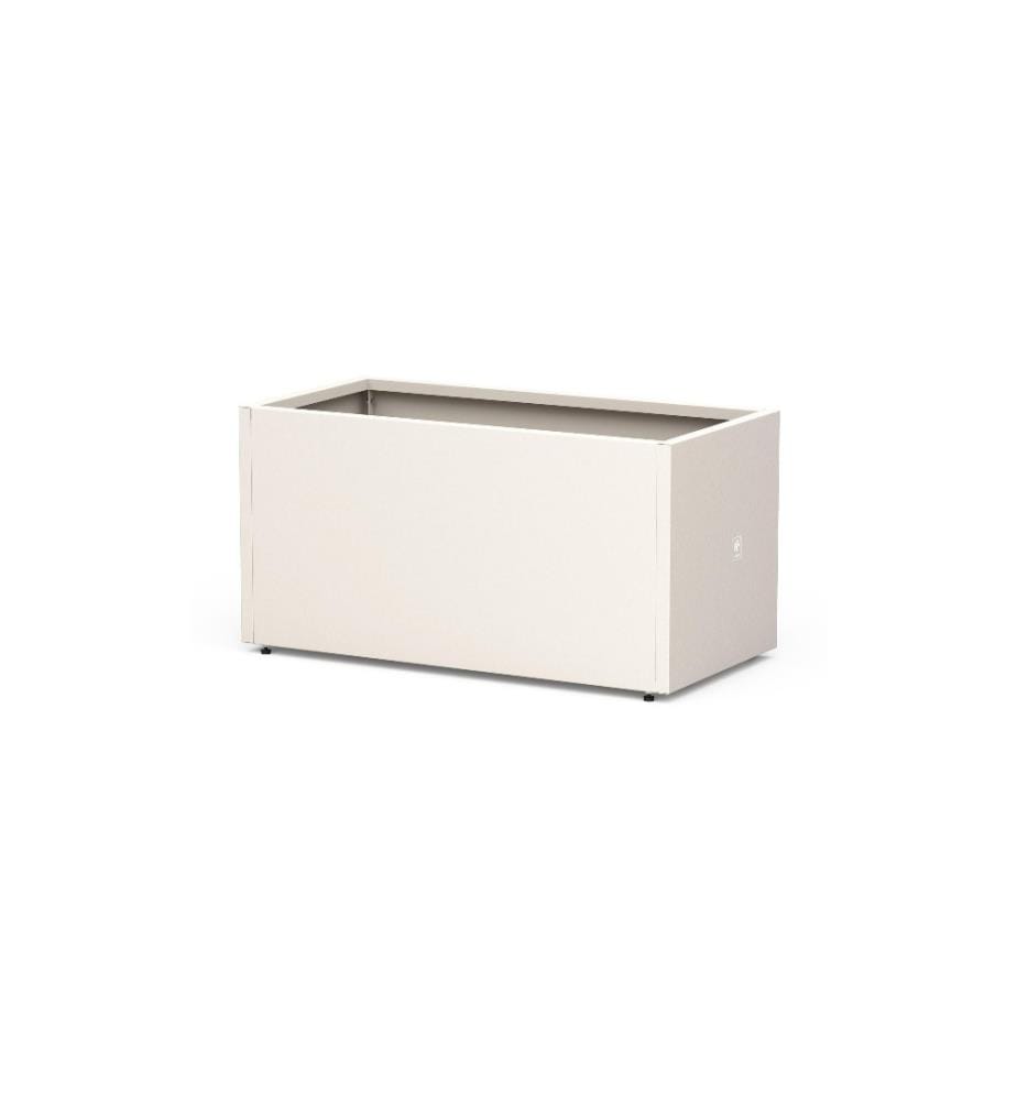 HERSTERA - Bac à fleurs Metal Planter 50, 100 x 50 x 50 cm, argile blanche