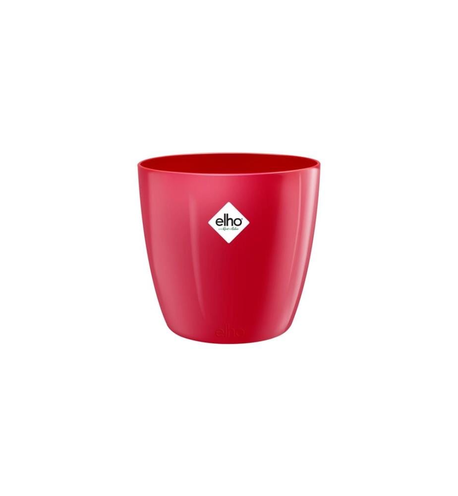Elho - Pot de fleur Brussels Diamond Round 1.4 l, Lovely Red