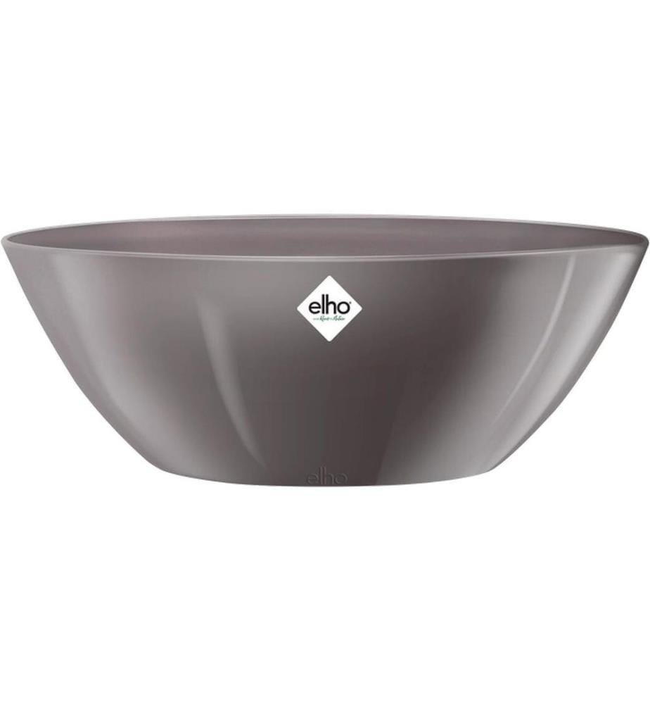 Elho - Pot de fleur Brussels Diamond ovale 3.8 l, Oyster Pearl