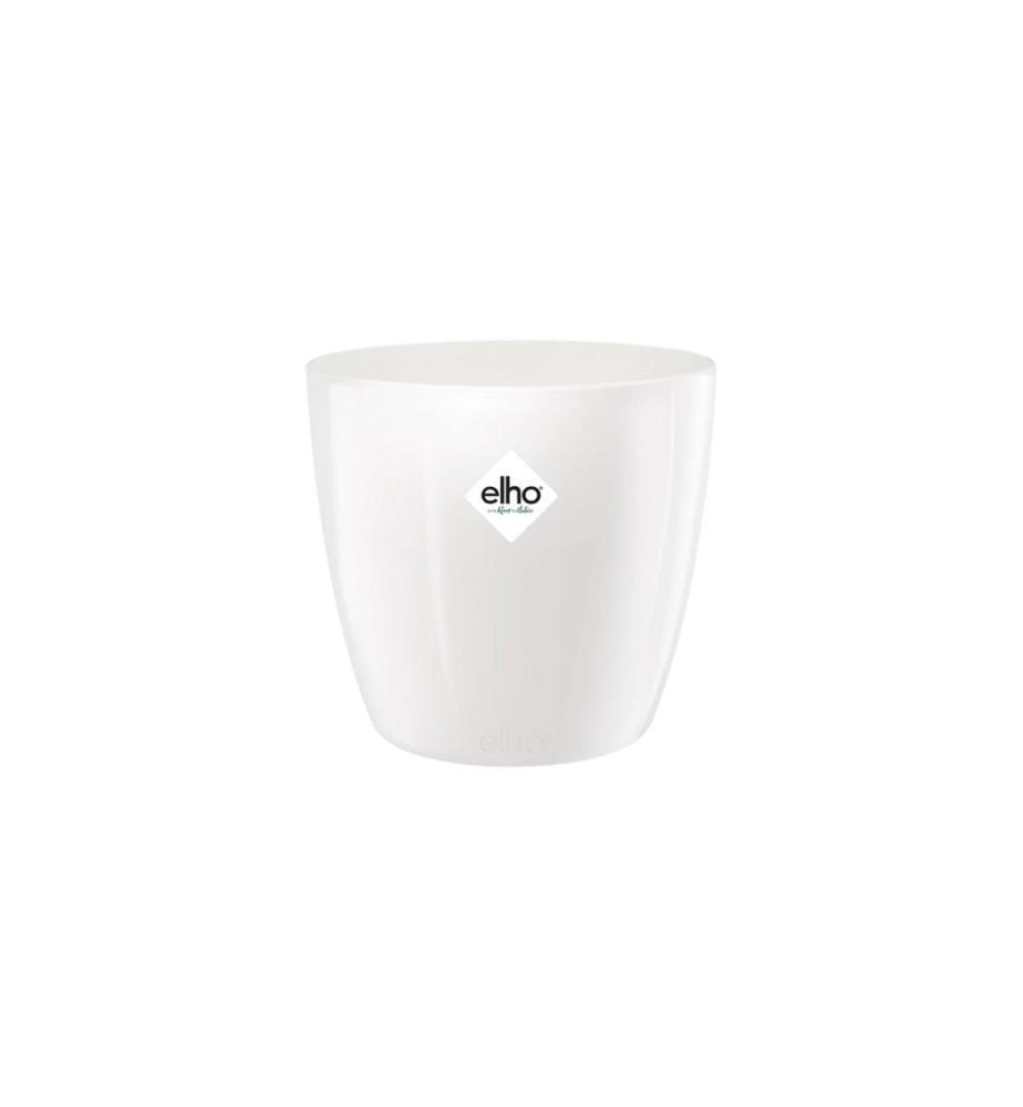 Elho - Pot de fleur Brussels Diamond rond 3.3 l, Blanc
