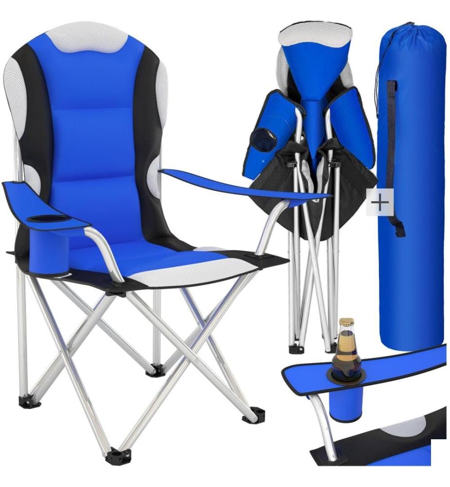 Chaise pliante avec rembourrage - bleu, par pièce