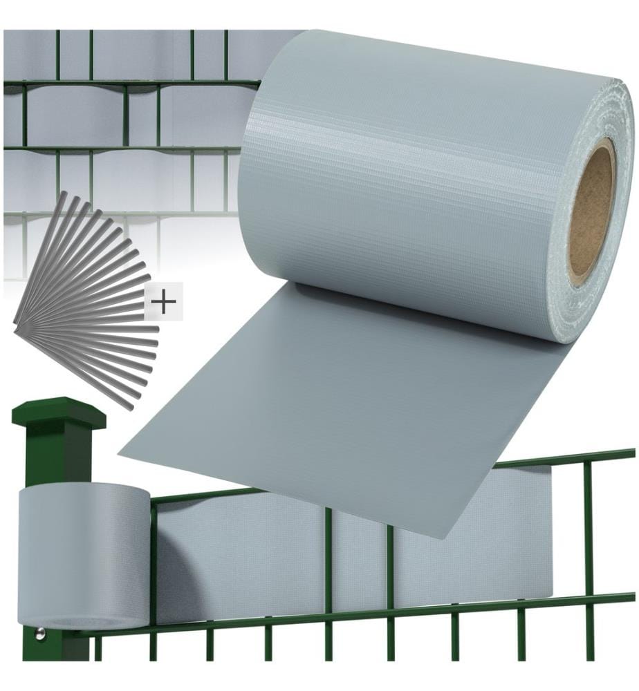 Brise vue PVC - 35 m, gris
