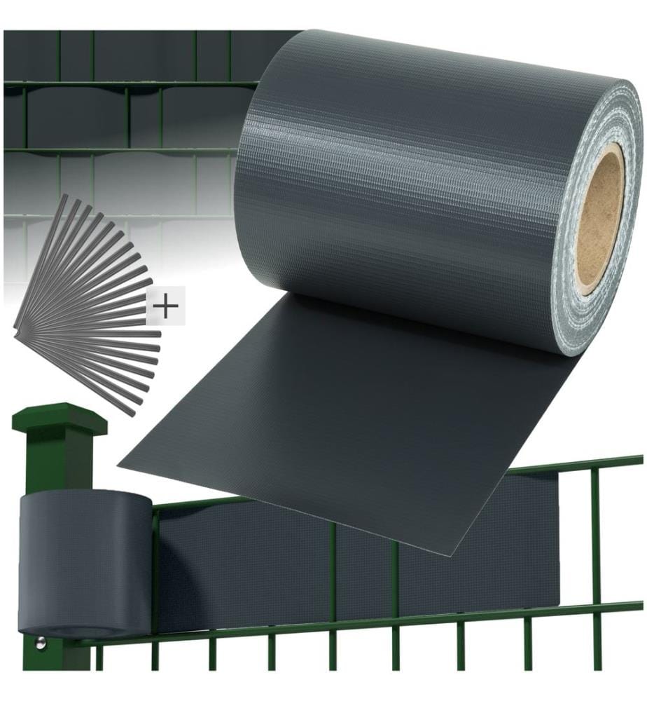 Brise vue PVC - 70 m, gris anthracite