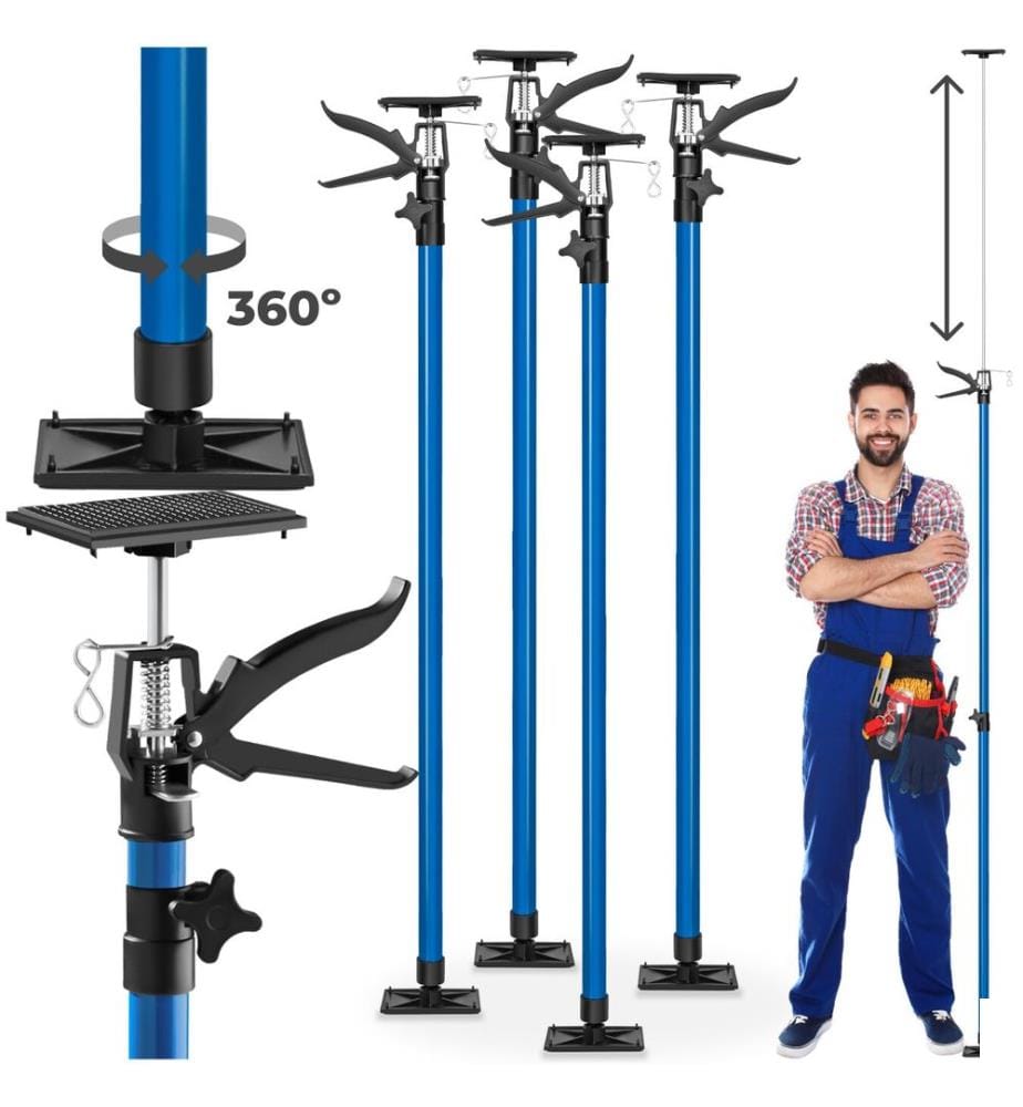 4 supports de plafond 115-290 cm - bleu