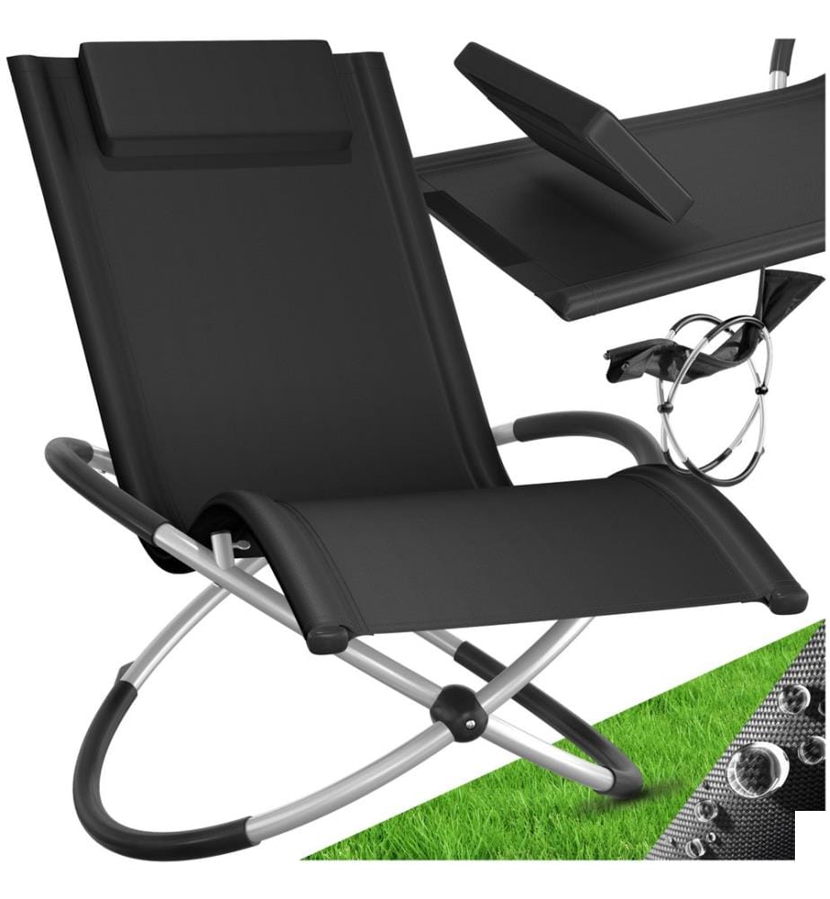 Bain de soleil Paulina ergonomique, pliable, 150 kg - noir