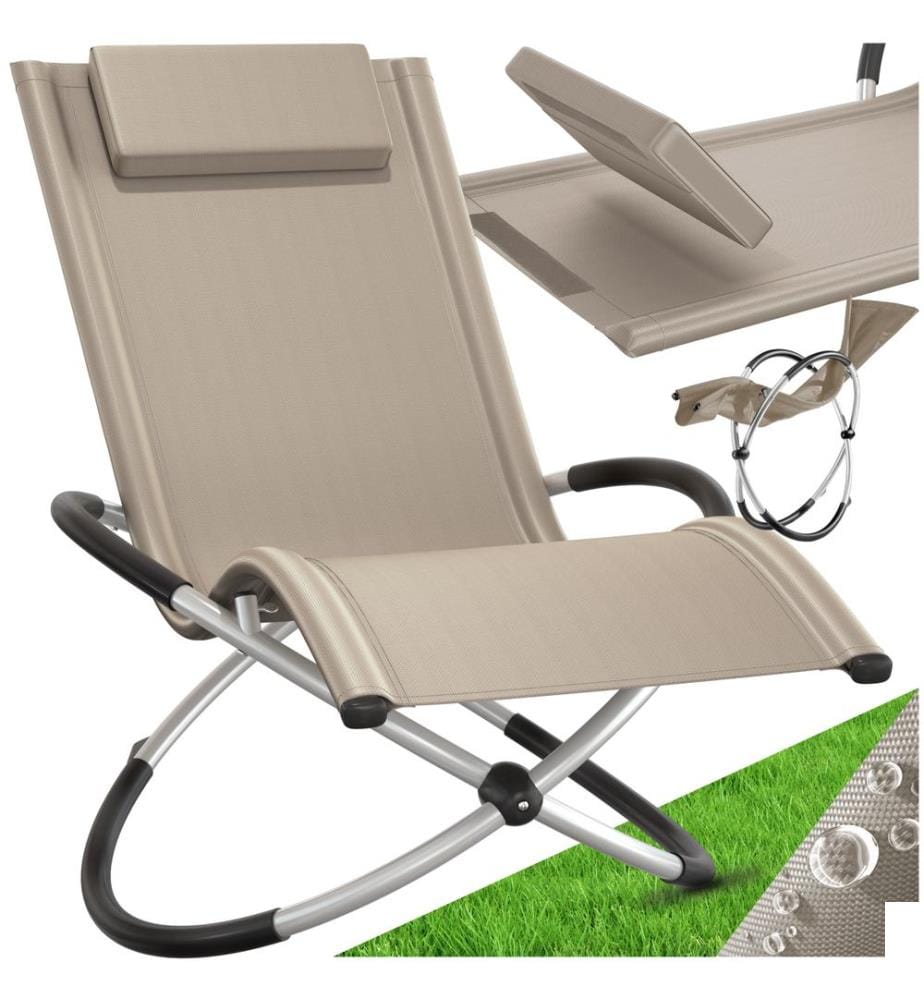 Bain de soleil Paulina ergonomique, pliable, 150 kg - beige