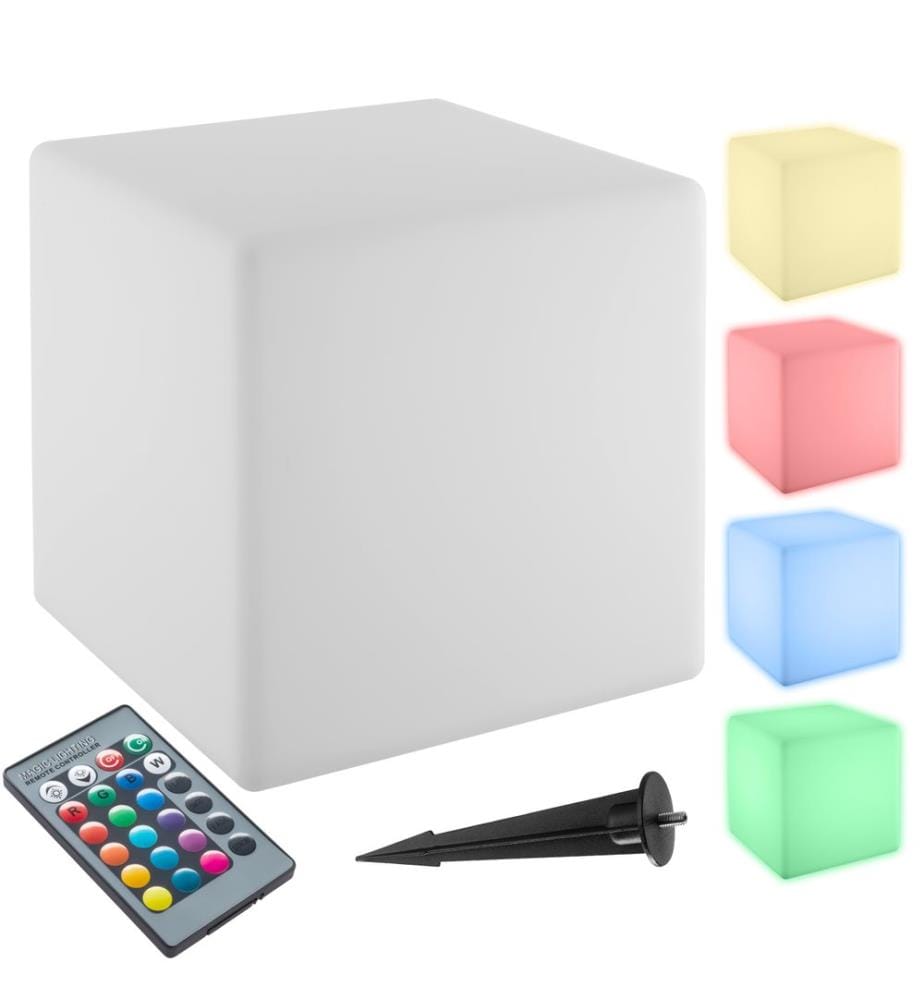 Lampe cube LUMINOUS CUBE avec ampoule LED et télécommande - S 35 x 35 x 35 cm