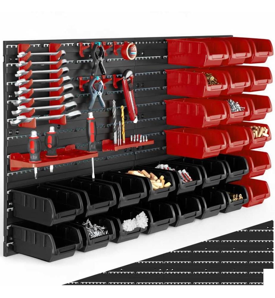 Magazine de petites pièces avec 28 boîtes empilables et supports d'outils - par pièce
