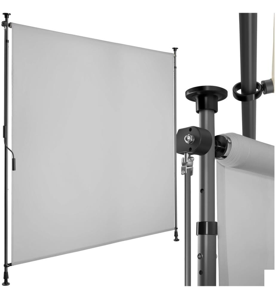 Store banne TAIJA avec manivelle - 150 x 310 cm, gris clair