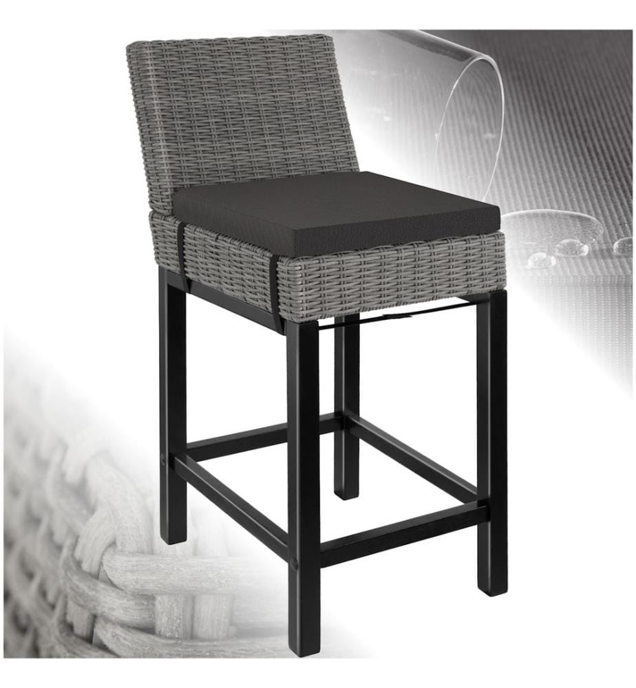 Chaise de bar en rotin Latina - gris