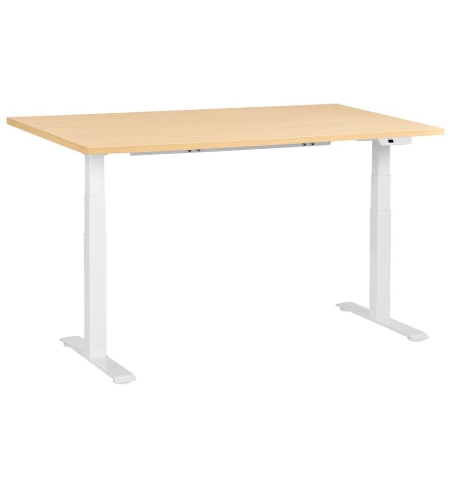 Bureau réglable en hauteur électriquement DESTINES Marron clair/blanc 160 cm 72 cm