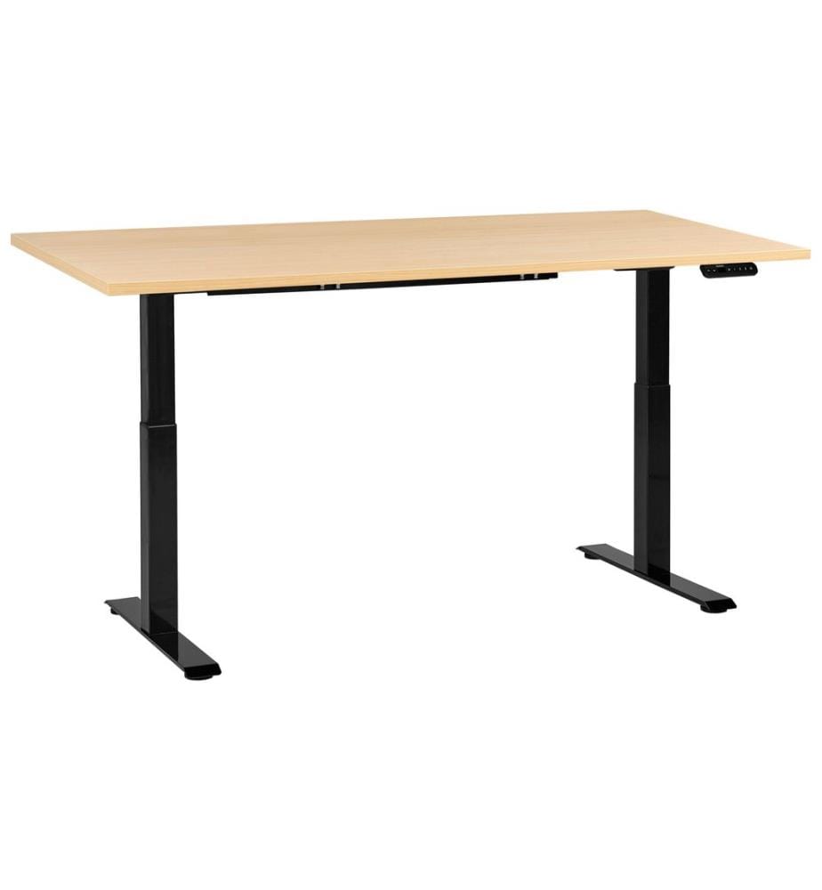 Bureau réglable en hauteur électriquement DESTINES Noir/marron clair 180 cm 72 cm