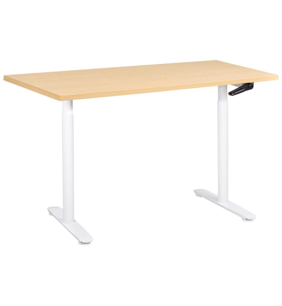 Bureau réglable en hauteur manuellement DESTINAS Marron clair/blanc 120 cm 72 cm