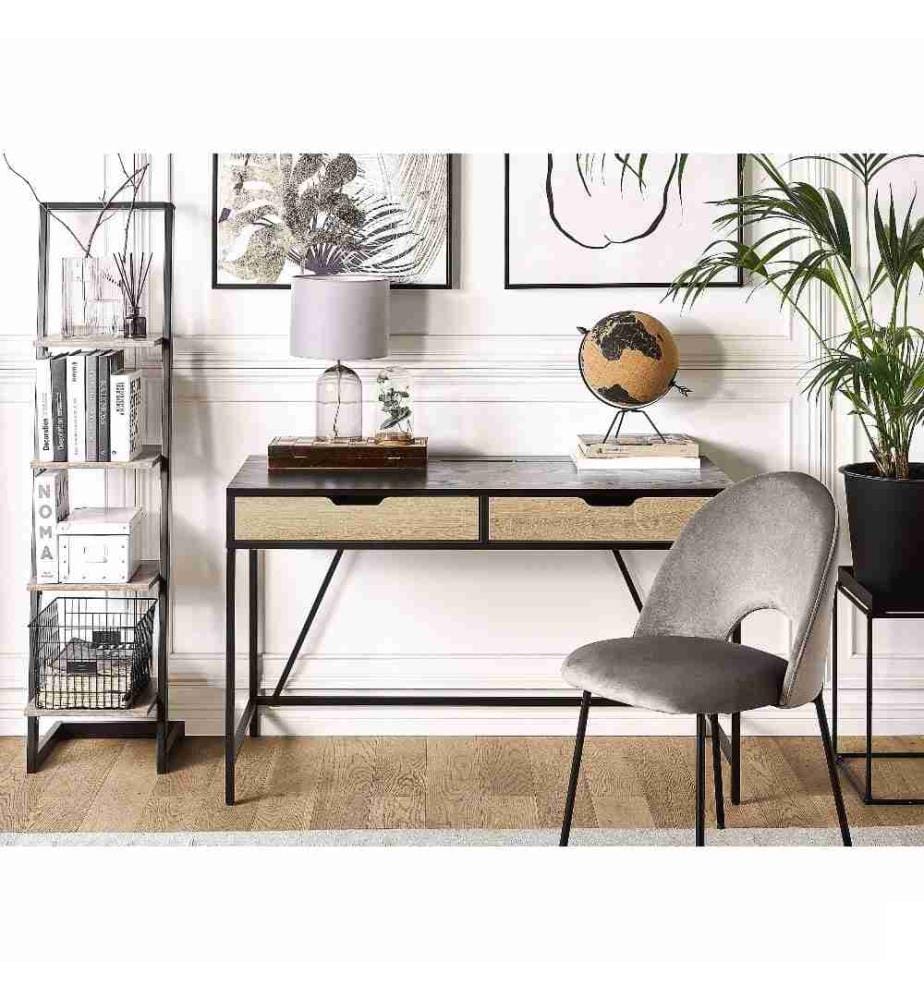 Table de bureau JENA Noir 120 cm 60 cm avec tiroirs