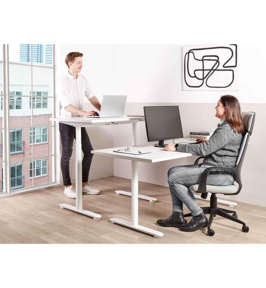 Bureau réglable en hauteur manuellement DESTINAS Blanc 120 cm 72 cm