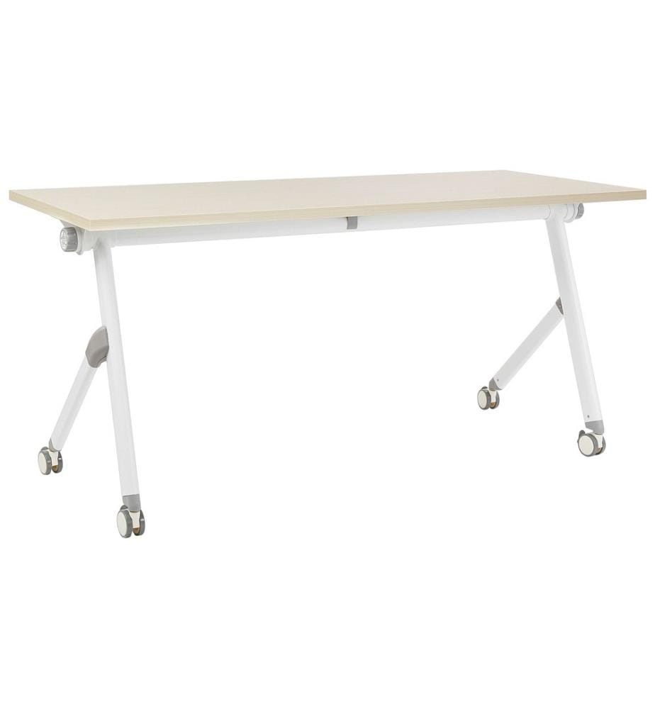 Bureau pliable BENDI Marron clair 160 cm 60 cm avec roues