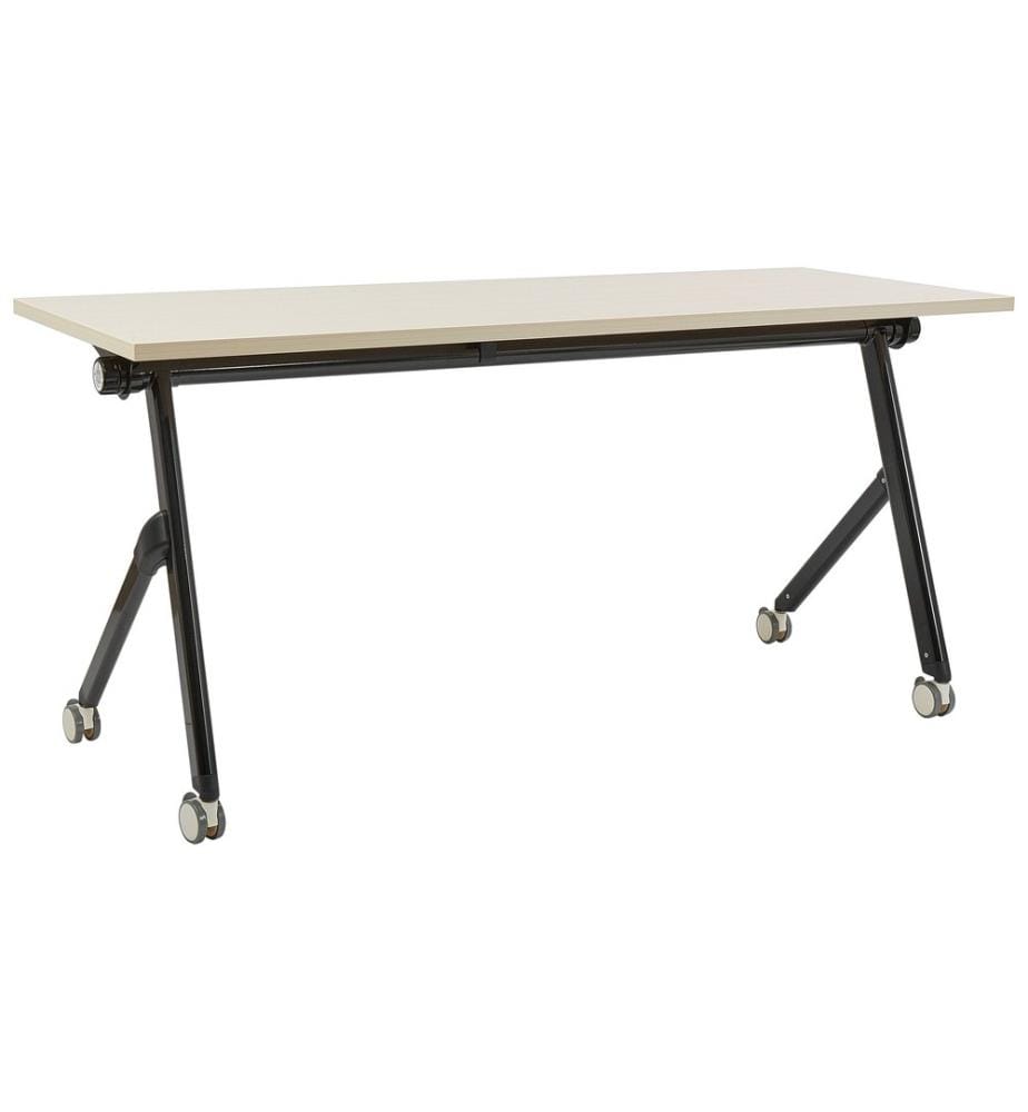 Bureau pliable BENDI Marron clair 160 cm 60 cm avec roues
