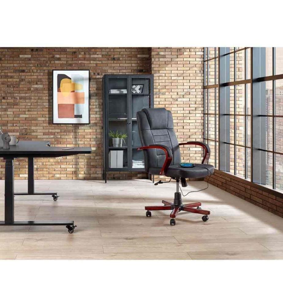 Fauteuil massant DIAMOND avec fonction chauffante Cuir Noir