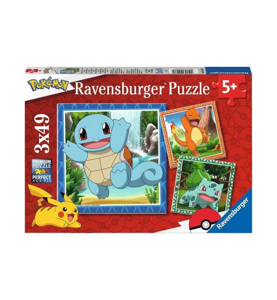 RAVENSBURGER - Puzzle Glumanda, Bisasam et Schiggy