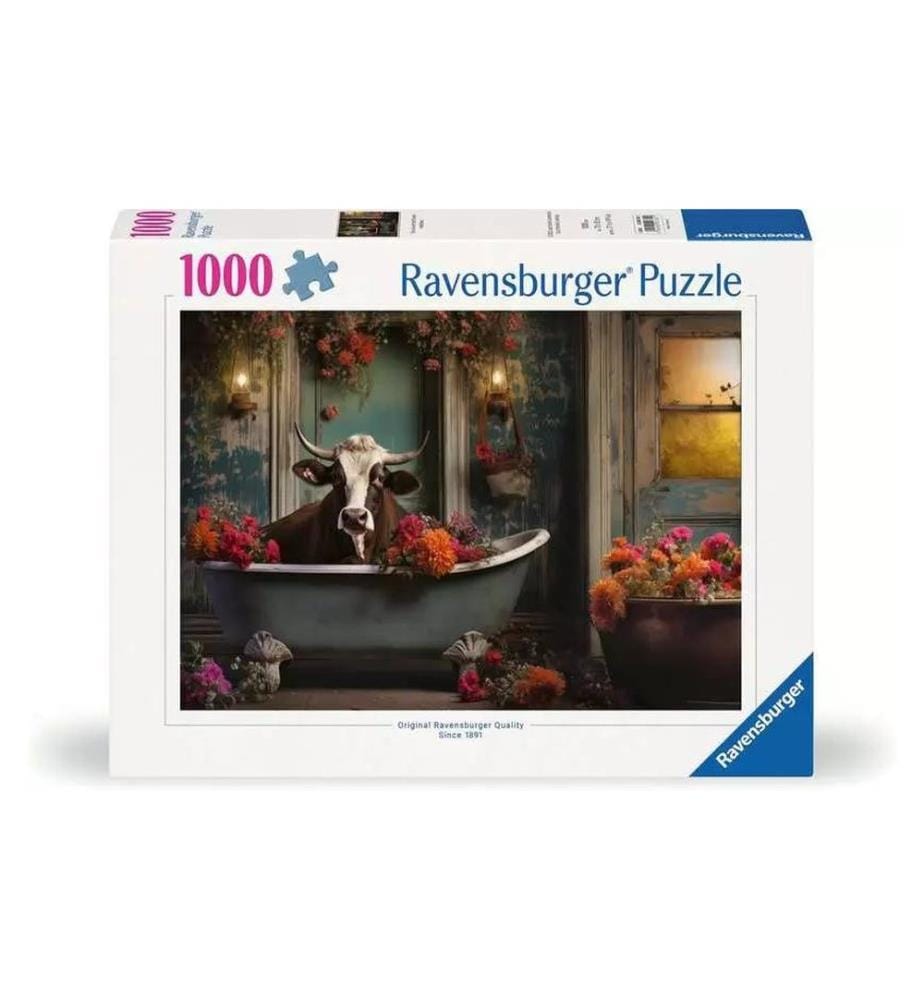 RAVENSBURGER - Puzzle La vache dans la baignoire 1000 pièces
