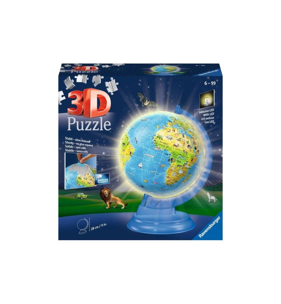 Ravensburger Puzzle Globe pour enfants avec lumière 180 pièces