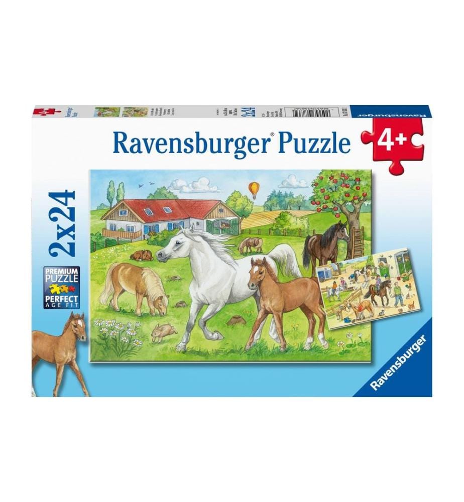 Ravensburger Puzzle À la ferme aux chevaux 2 x 24 pièces
