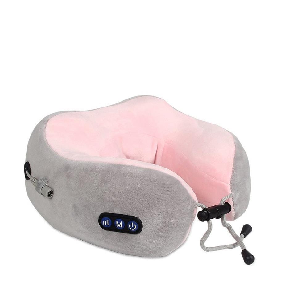 Oreiller cervical de massage avec 2 modes et chaleur infrarouge - Rose