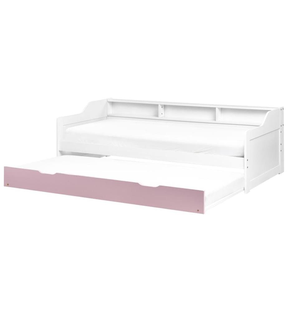 Lit gigogne Bois de pin EDERN 90 x 200 cm Rose