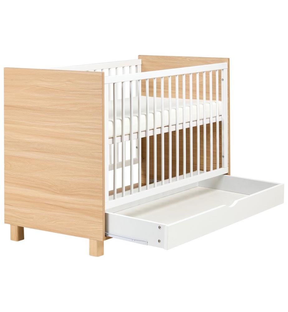 Lit de bébé avec tiroir GUNNAR 60 x 120 cm Blanc