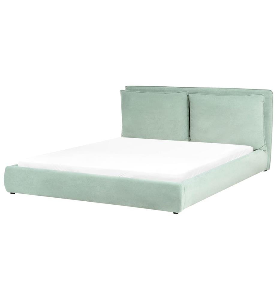 Lit avec sommier Velours BAJONNA 180 x 200 cm Vert menthe