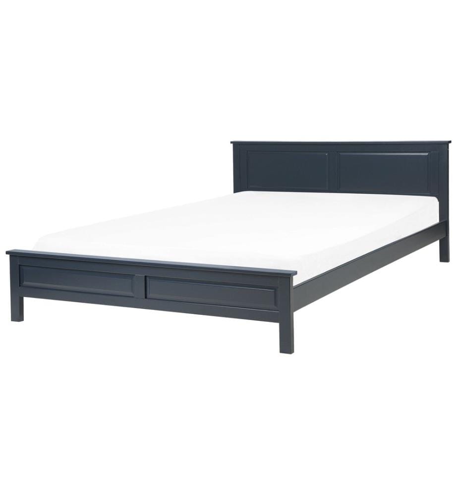 Lit avec sommier Bois de pin OLIVET 180 x 200 cm Bleu foncé