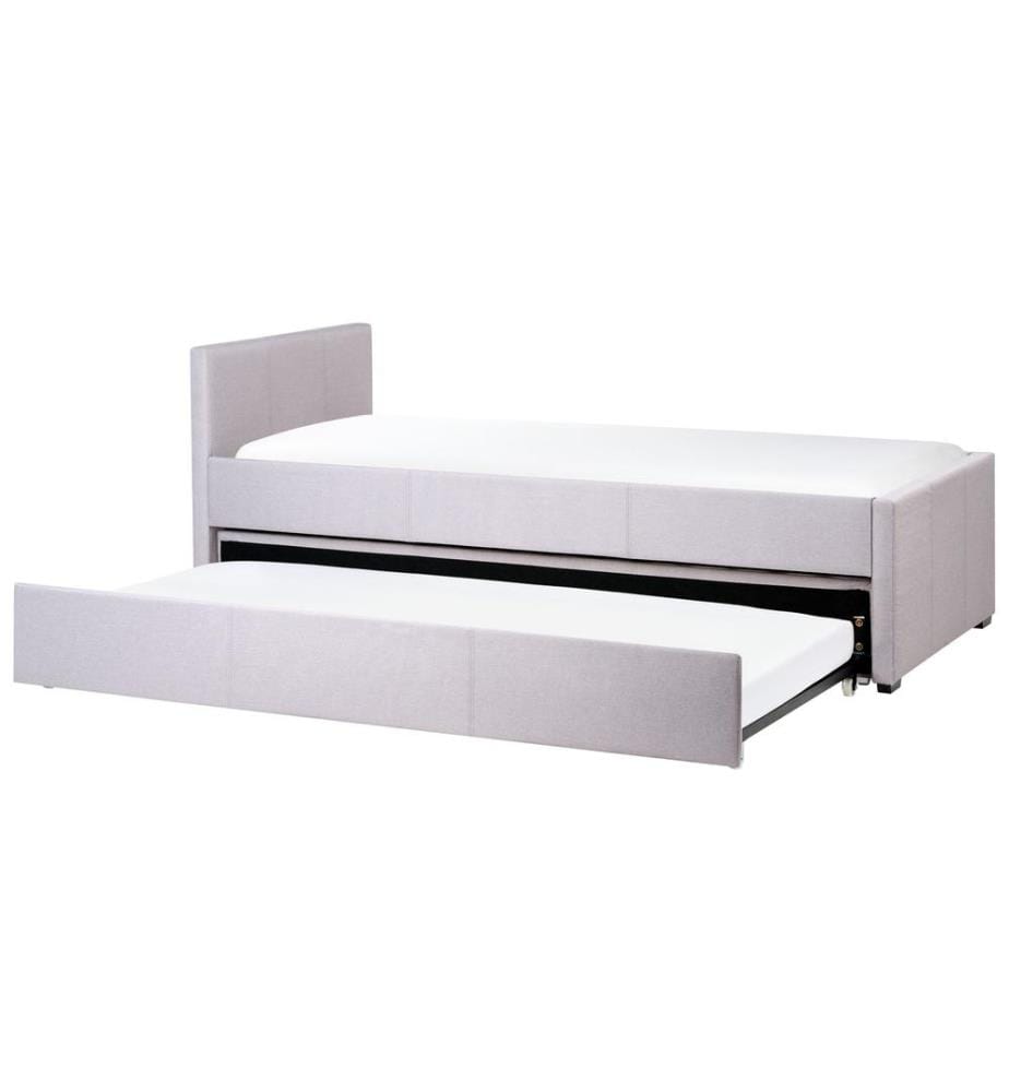 Lit gigogne Tissu MARMANDE 90 x 200 cm Gris clair