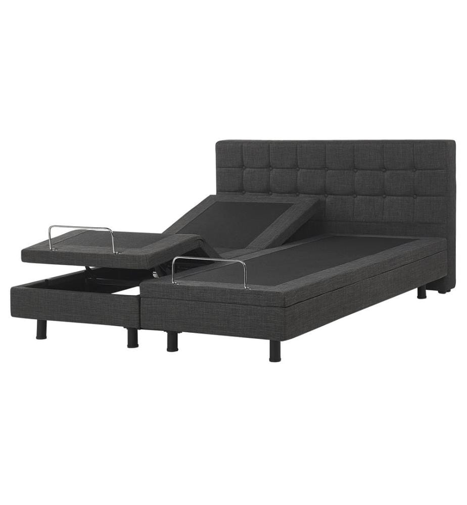 Lit réglable Tissu DUKE 160 x 200 cm Gris foncé