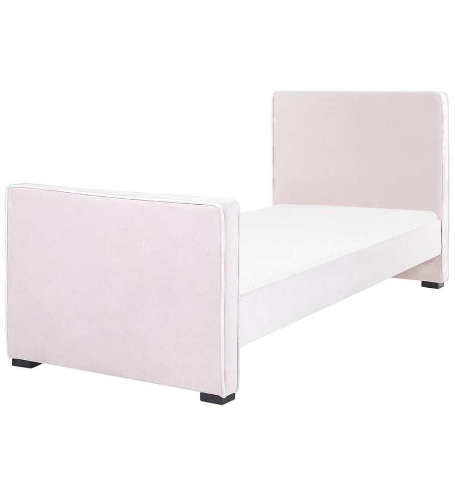 Lit d'enfant Velours TEENIE 90 x 200 cm Rose pastel