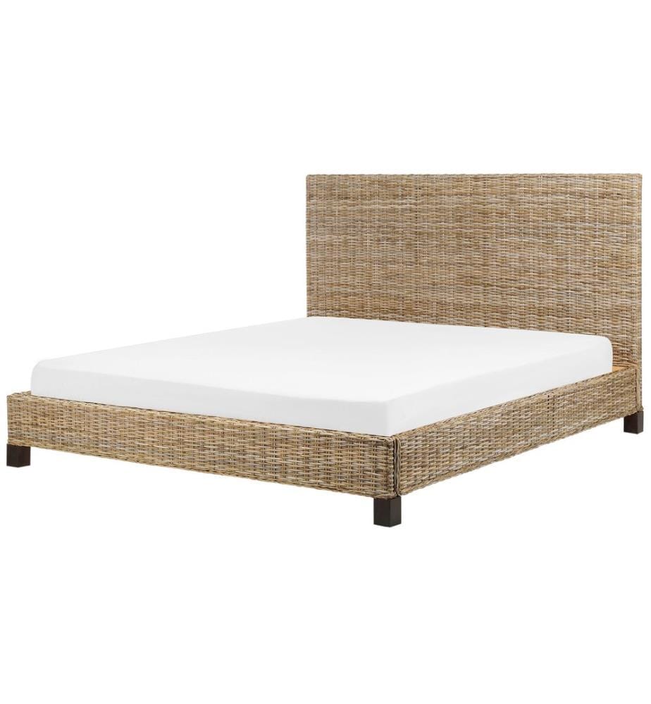 Lit avec sommier Rotin SALBRIS 180 x 200 cm Naturel