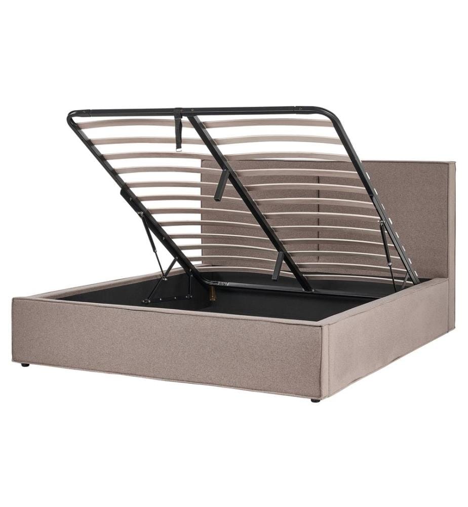 Lit ottoman Tissu MOISSAC 160 x 200 cm Taupe