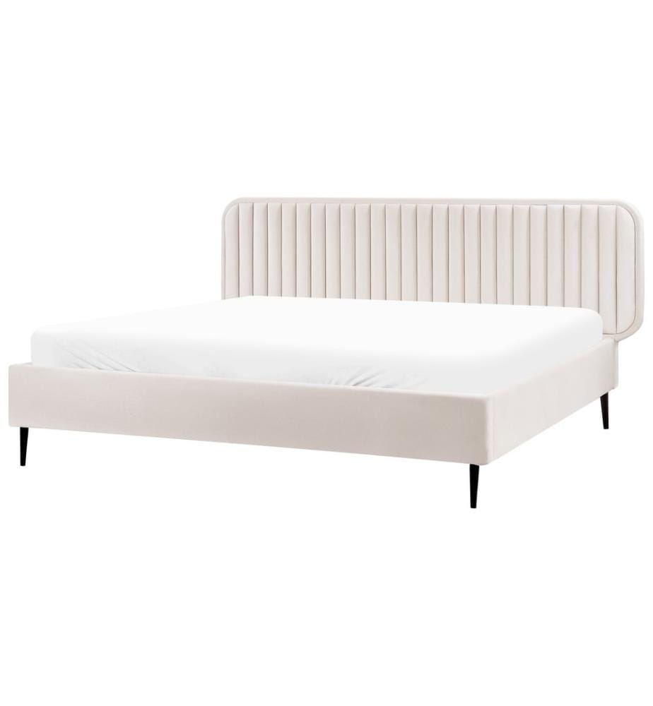 Lit avec sommier Velours BRIN 180 x 200 cm Beige