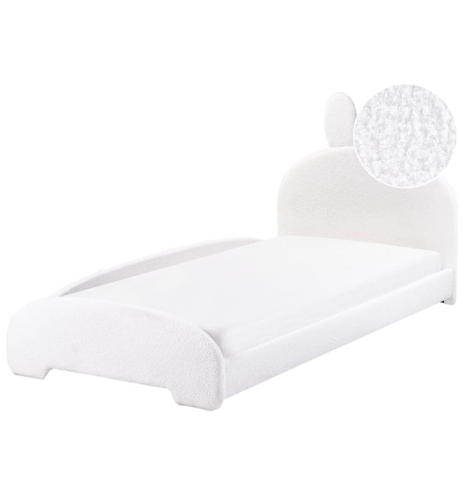 Lit d'enfant Lapin Bouclé PERROS 90 x 200 cm Blanc cassé