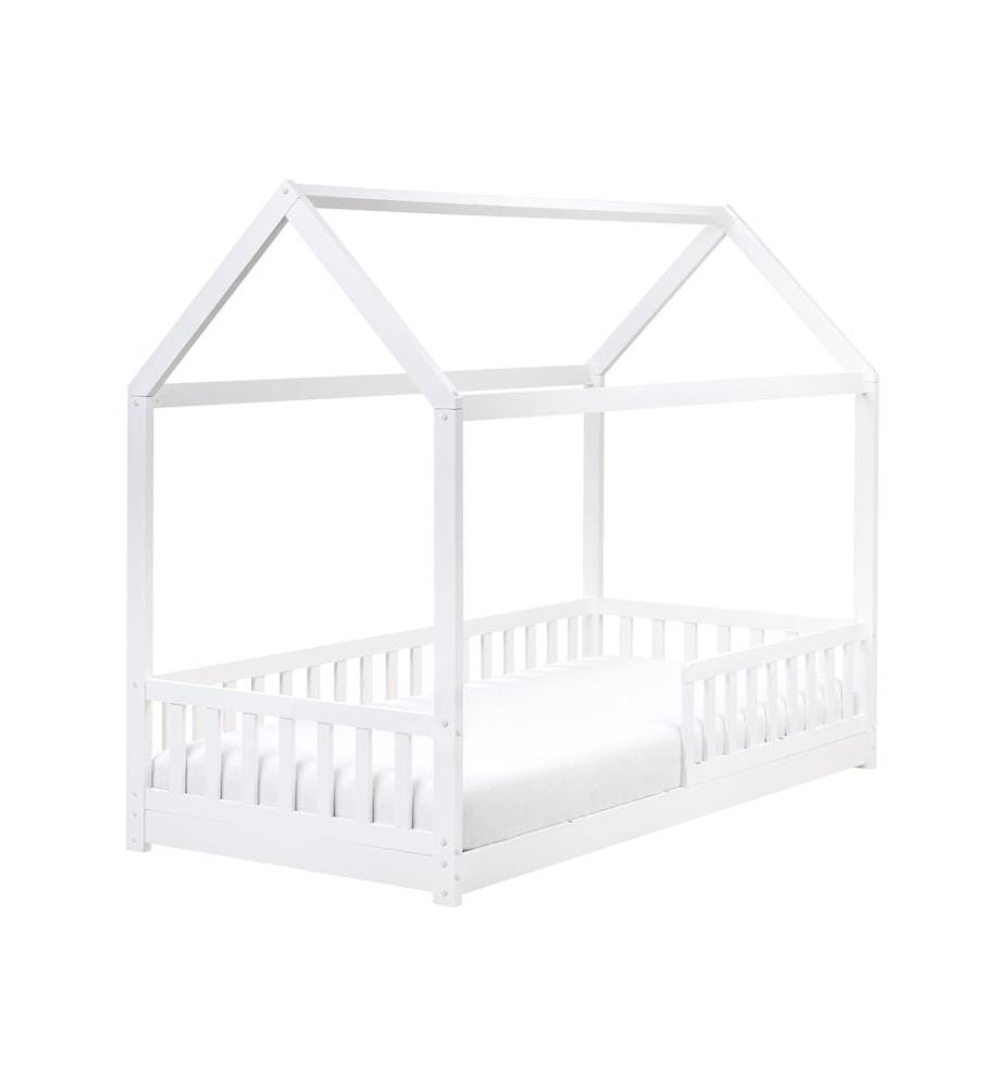 Lit d'enfant Maison Bois de pin COSSAYE 90 x 200 cm Blanc