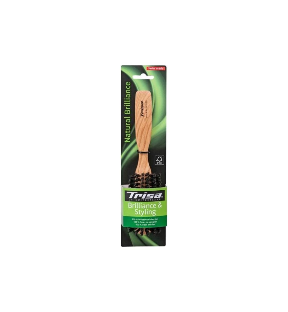TRISA - Brosse à cheveux Natural Brilliance Medium semi-circulaire