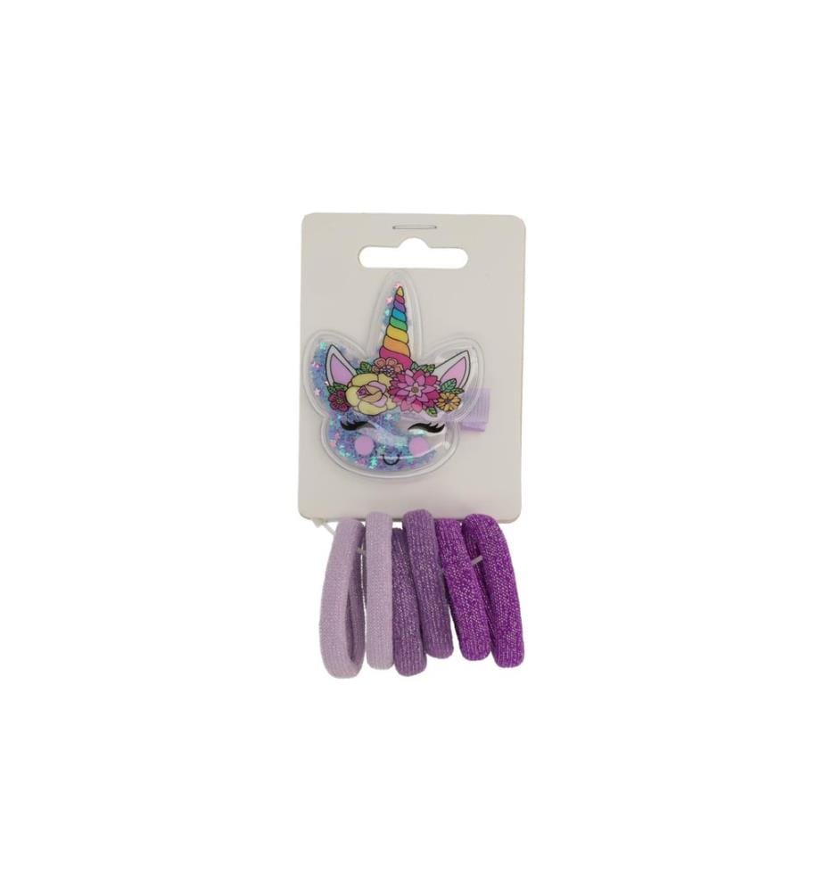 Trisa Accessoires - Pince crabe Cat-Unicorn lilas avec élastiques à cheveux