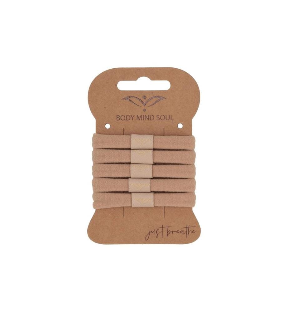 Body Mind Soul - Élastique pour cheveux Yoga, beige nude 5 pièces